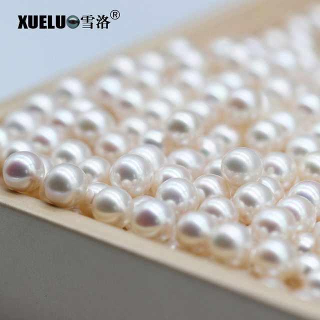 6-7mm White Perfect Round Freshwater Loose Pearls, AAAA