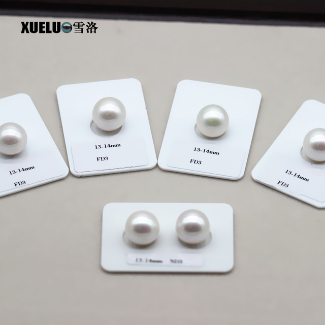 13-14mm White Perfect Round Freshwater Loose Pearls, AAAA quality