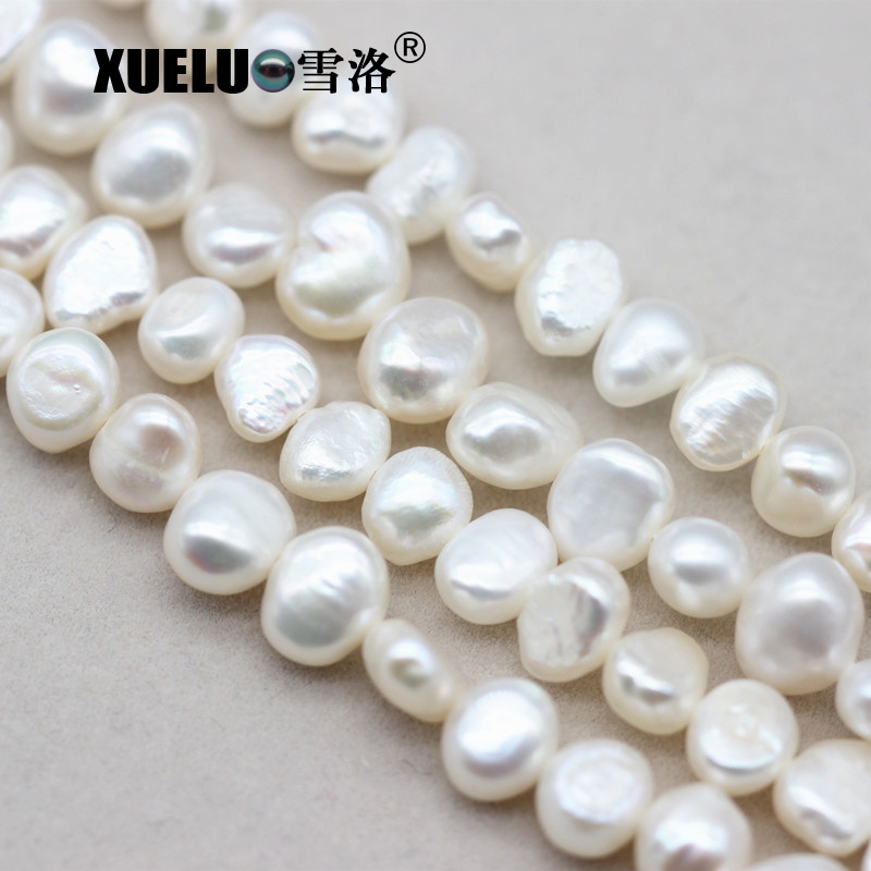 7-8mm White/Black/Grey Nugget Baroque Freshwater Pearl Strings AAA