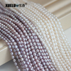 4-5mm White/ Lavender Oval/ Rice Freshwater Pearl Strings AAA High Quality