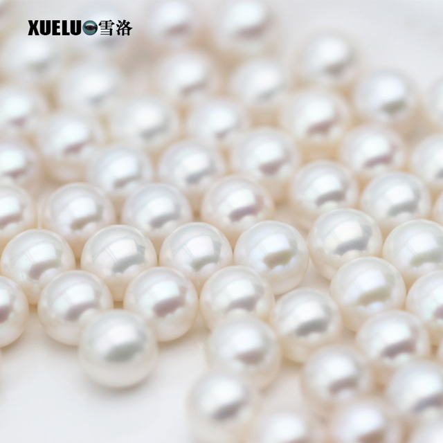 8mm White Perfect Round Freshwater Loose Pearls, AAAA