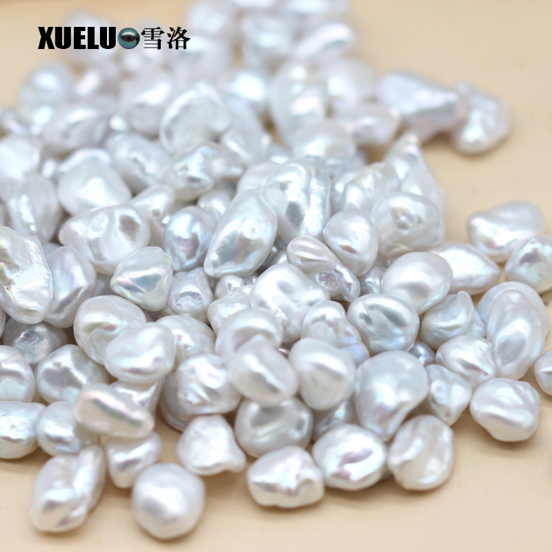 9-10mm White Keshi Baroque Freshwater Loose Pearls, AAAA