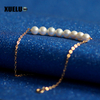 5-6mm White Round Freshwater Pearl Bracelet, AAA, 925 Sterling Silver