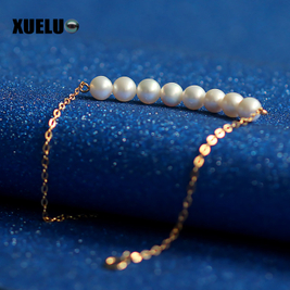 5-6mm White Round Freshwater Pearl Bracelet, AAA, 925 Sterling Silver