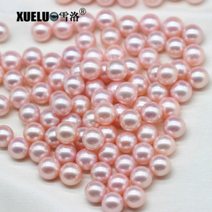9.5-10mm Pink Perfect Round Freshwater Loose Pearls, AAAA