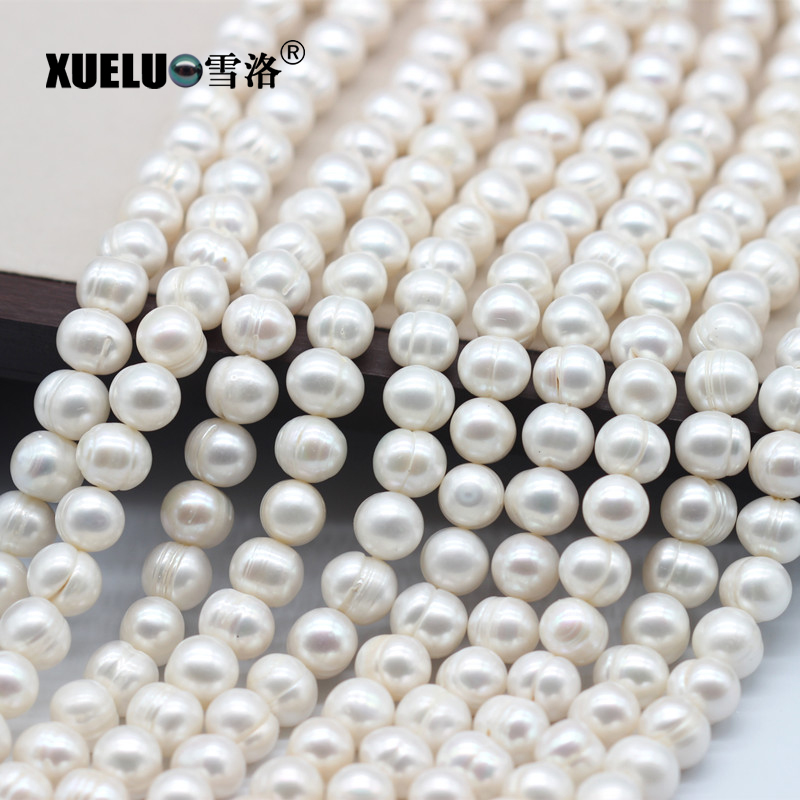 6-7mm White Round Freshwater Pearl Strings Cheap Quality