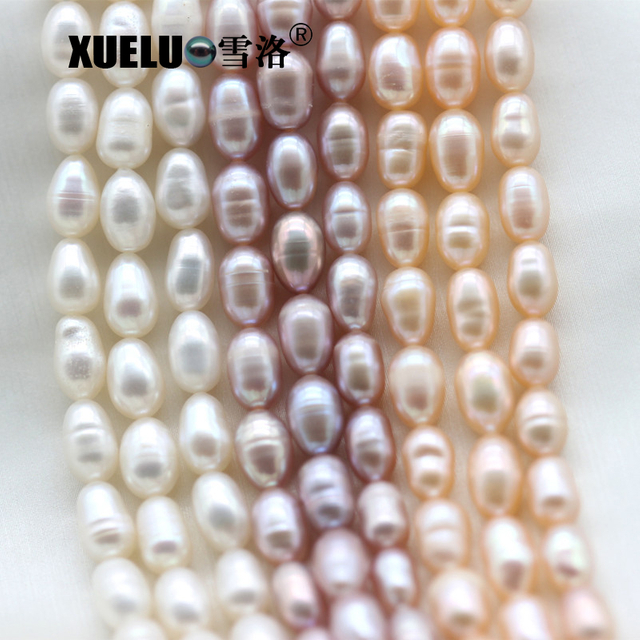  5-6mm White/Pink/Lavender Rice/Oval Fresh Water Pearl Strings Normal Quality