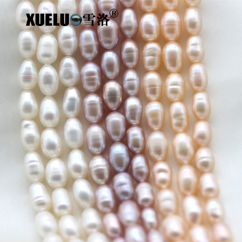  5-6mm White/Pink/Lavender Rice/Oval Fresh Water Pearl Strings Normal Quality