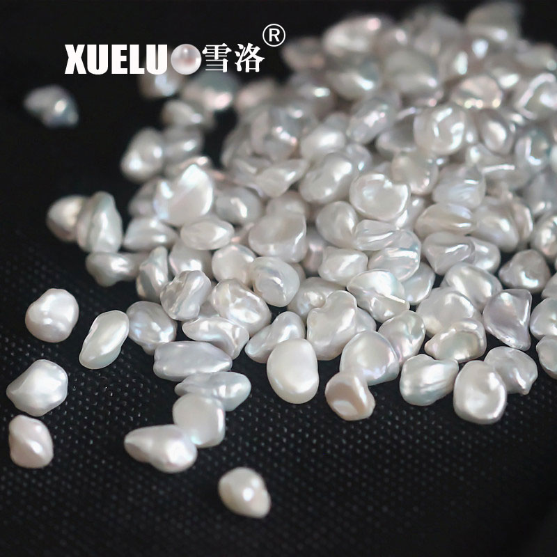 7-8mm White Keshi Baroque Freshwater Loose Pearls, AAAA