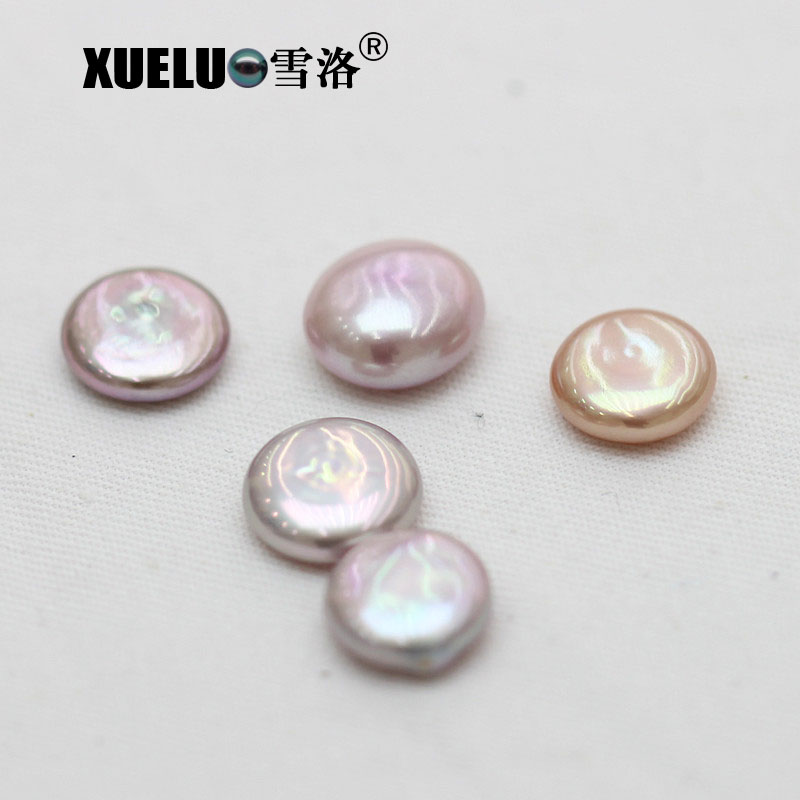 13-14mm Multicolor Coin Freshwater Loose Pearls, AAAA Quality