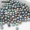 8-9mm Peacock Black Button Round Freshwater Loose Pearls, AAAA