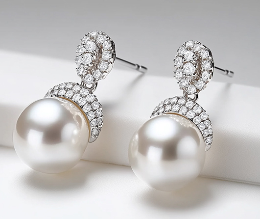 luxury freshwater pearl earrings with silver setting