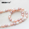 8mm Multicolor Oval Freshwater Pearl Strings AA quality 
