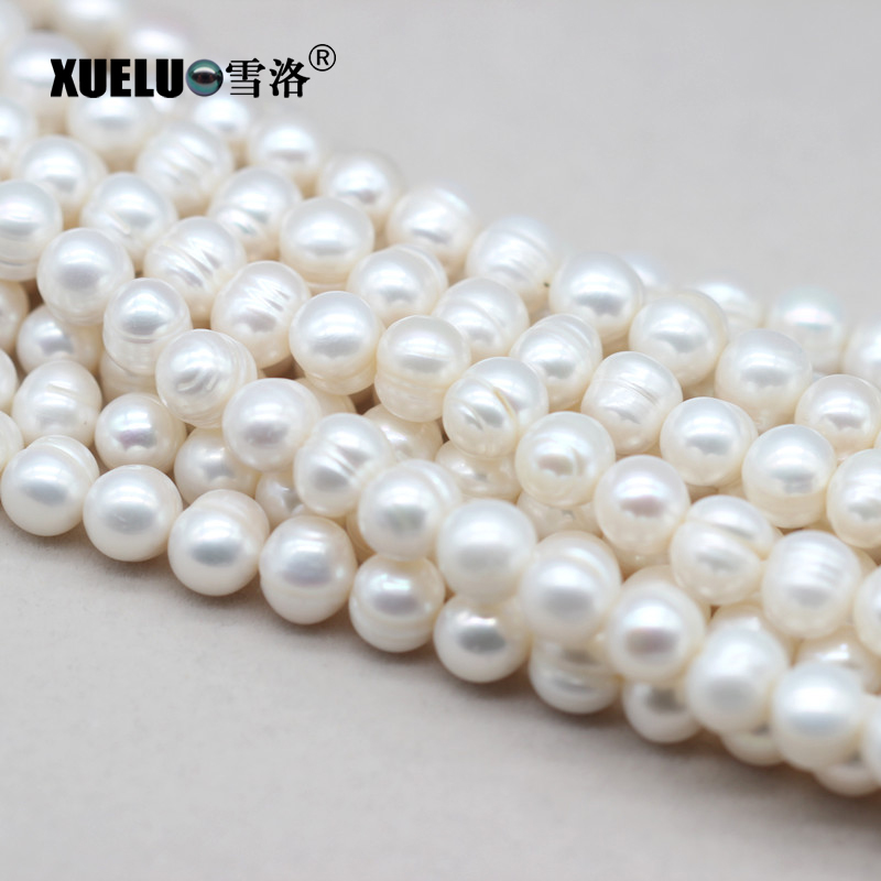 6-7mm White Round Freshwater Pearl Strings Cheap Quality