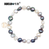 9-10mm Multicolor Baroque Freshwater Pearl Bracelet, AAA, 14k gold plated