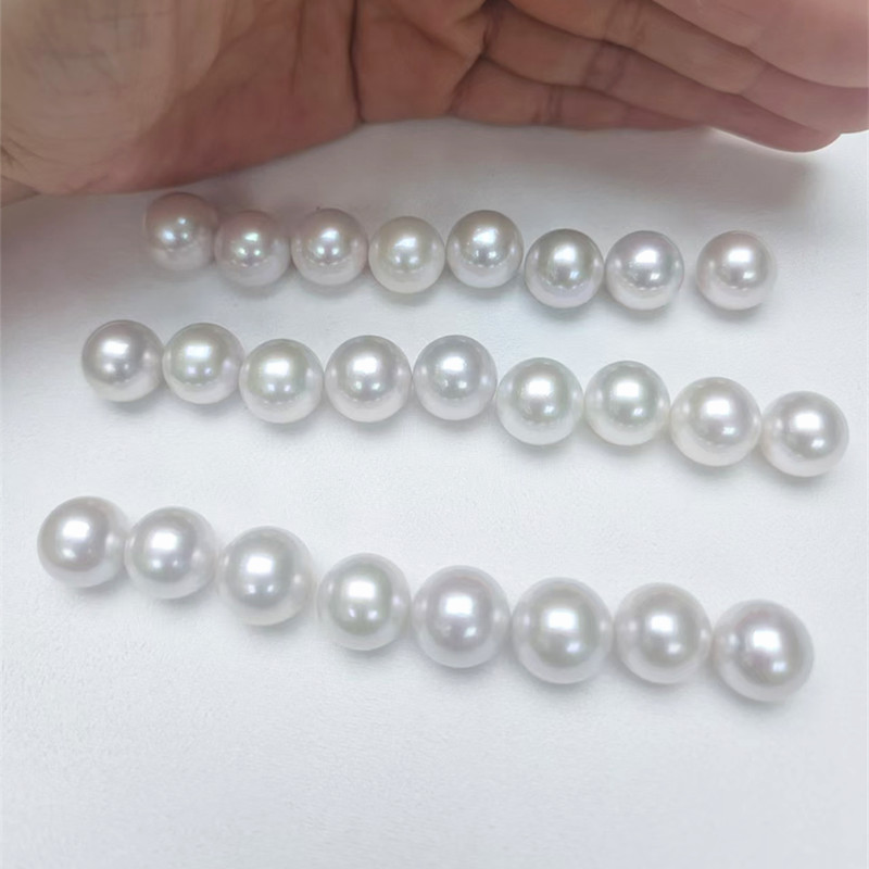 13-14mm White Perfect Round Freshwater Loose Pearls, AAAA