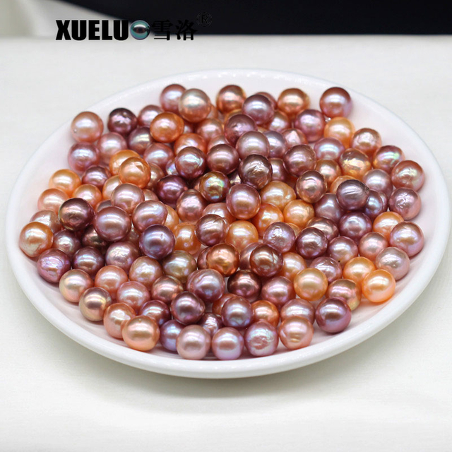 10.5-11.5mm Multicolor Round Baroque Freshwater Loose Pearls, AAA