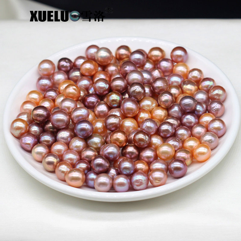 10.5-11.5mm Multicolor Round Baroque Freshwater Loose Pearls, AAA