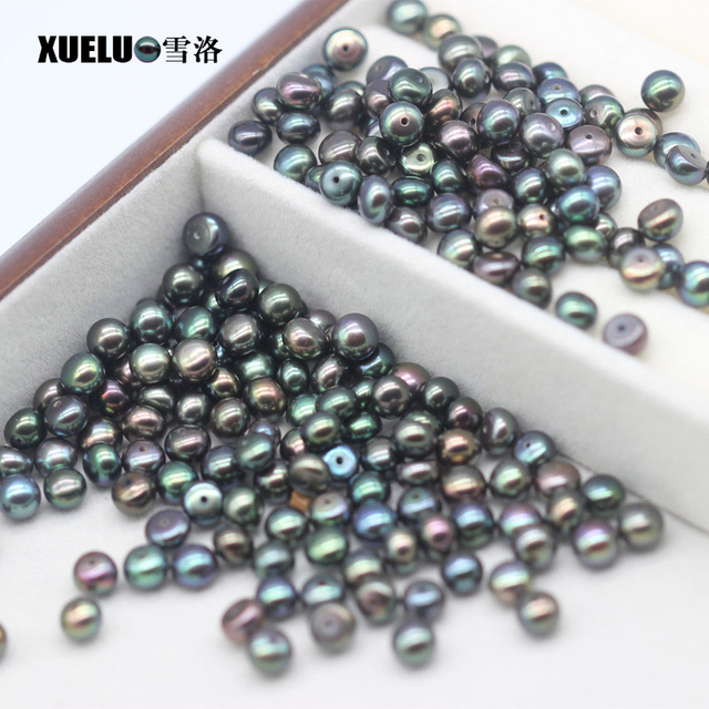 8-9mm Peacock Black Button Round Freshwater Loose Pearls, AAAA