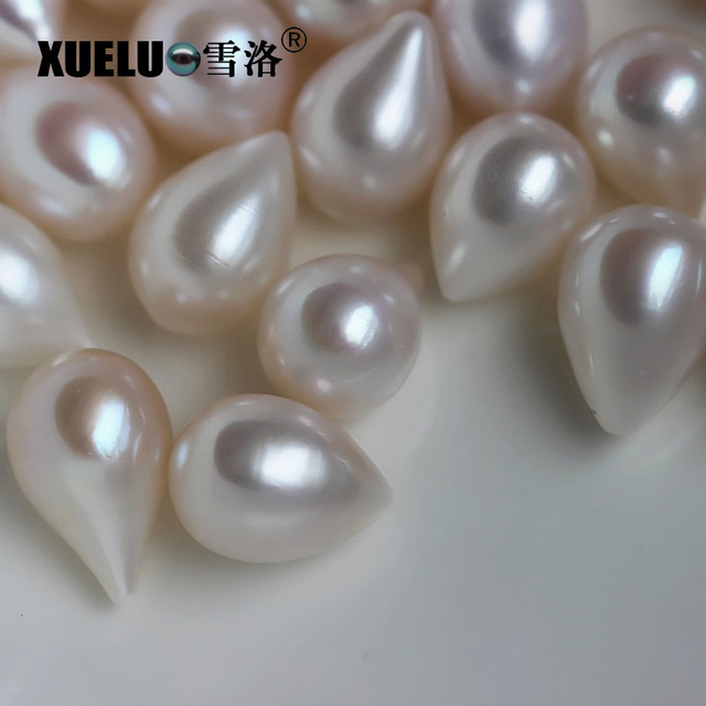 10-11mm White Teardrop Freshwater Loose Pearls, AAAA