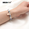9-10mm Multicolor Baroque Freshwater Pearl Bracelet, AAA, 14k gold plated
