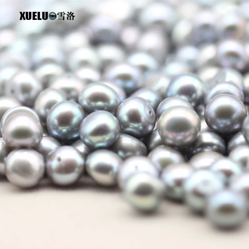 7-8mm Grey Button Round Freshwater Loose Pearls, AAAA
