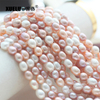 8mm Multicolor Oval Freshwater Pearl Strings AA quality 