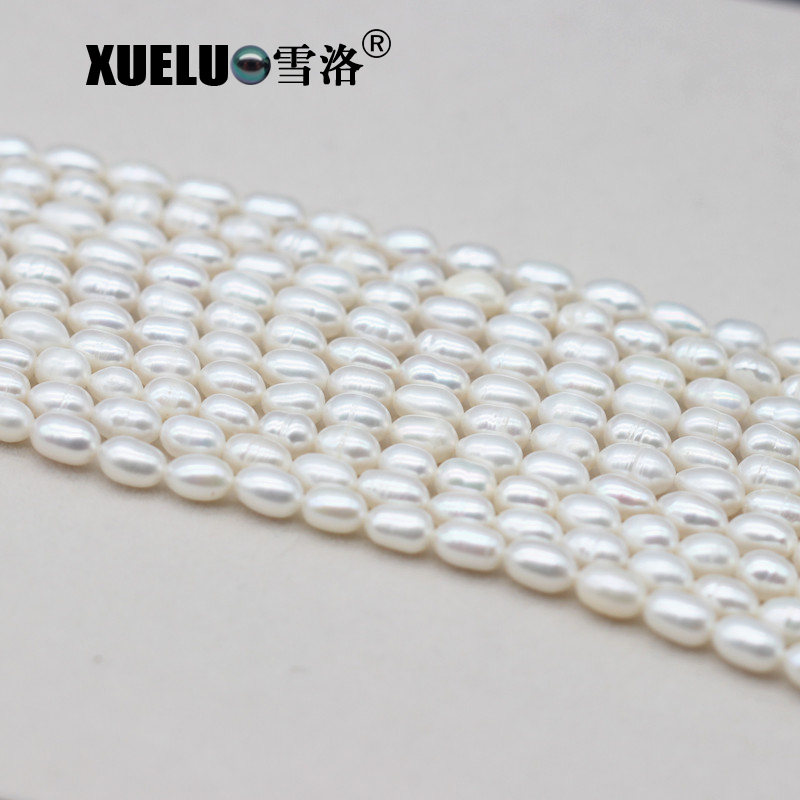  5-6mm White/Pink/Lavender Rice/Oval Fresh Water Pearl Strings Normal Quality