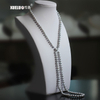 7-8mm Grey Round Freshwater Pearl Necklace, AA, silver plated