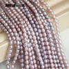 4-5mm White/ Lavender Oval/ Rice Freshwater Pearl Strings AAA High Quality