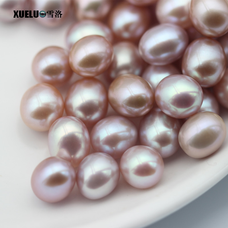 8-9mm White/Lavender/Pink Oval Freshwater Loose Pearls, AAAA