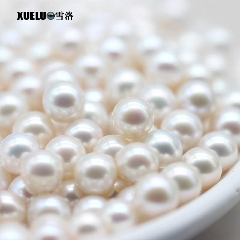 8mm White Perfect Round Freshwater Loose Pearls, AAAA