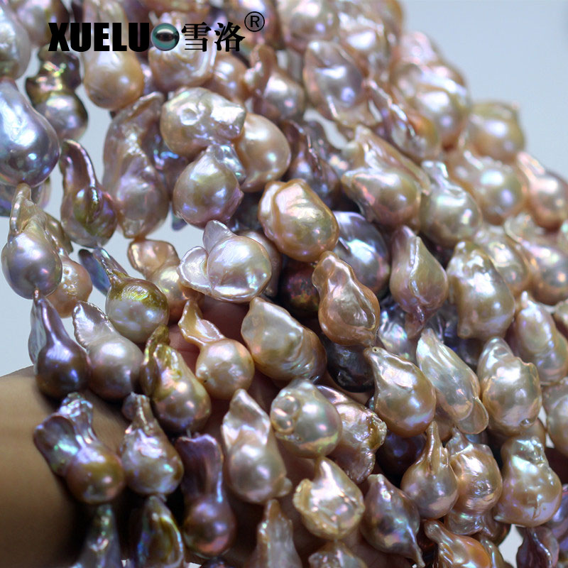 Length(25-30mm)*Width(14-16mm) Multicolor Baroque Freshwater Pearl Strings AAA high quality
