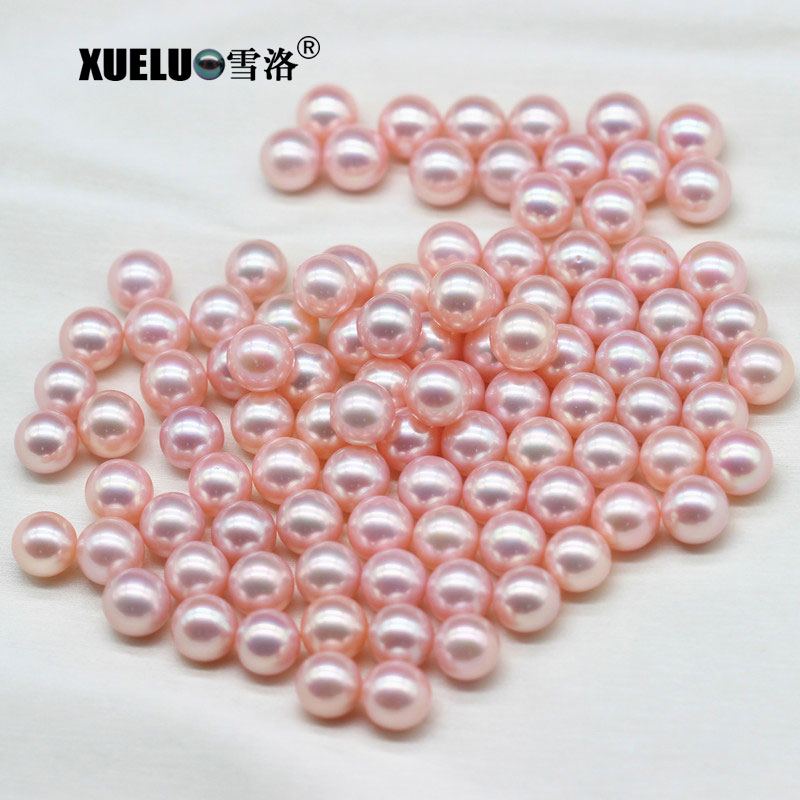 9.5-10mm Pink Perfect Round Freshwater Loose Pearls, AAAA