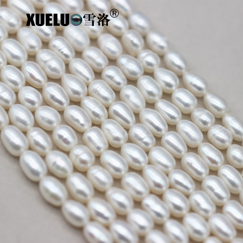 5-6mm White/Pink/Lavender Rice/Oval Fresh Water Pearl Strings Normal Quality
