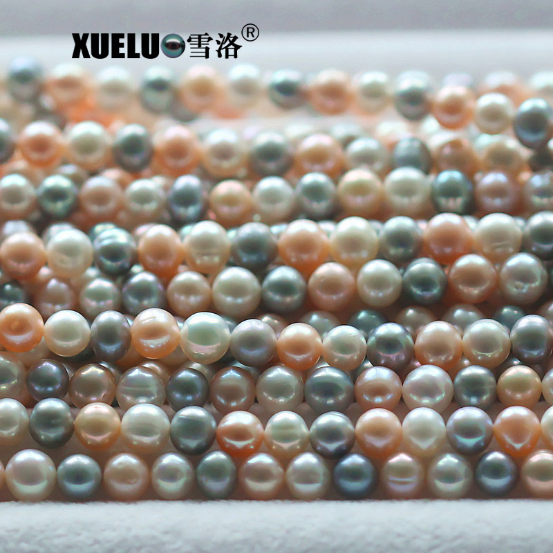 7-8mm Multicolor Round Freshwater Pearl Strings AA Quality