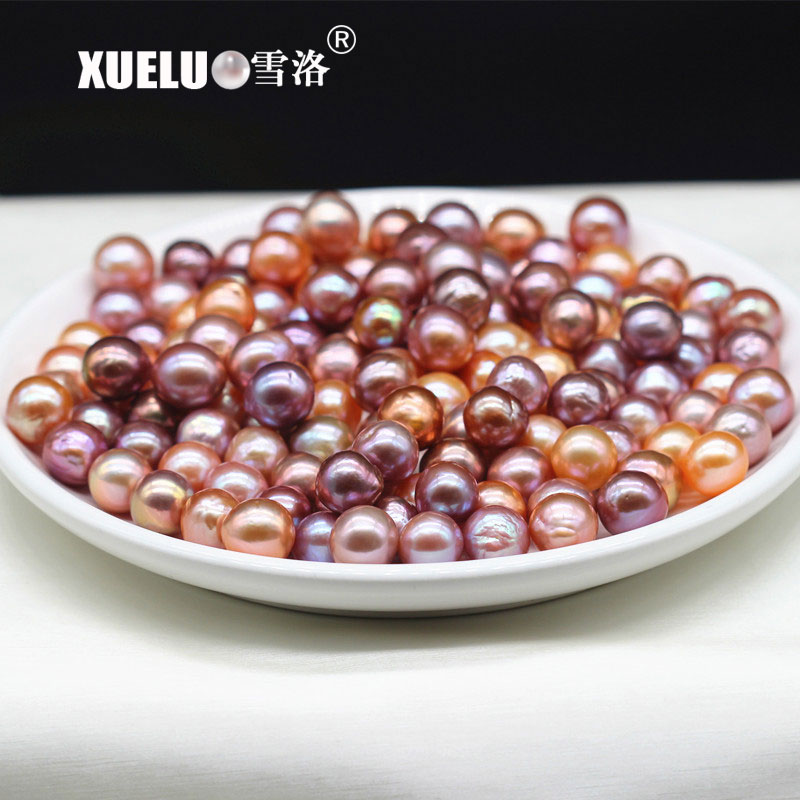 10.5-11.5mm Multicolor Round Baroque Freshwater Loose Pearls, AAA