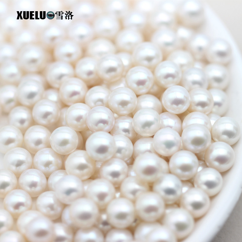 8mm White Perfect Round Freshwater Loose Pearls, AAAA