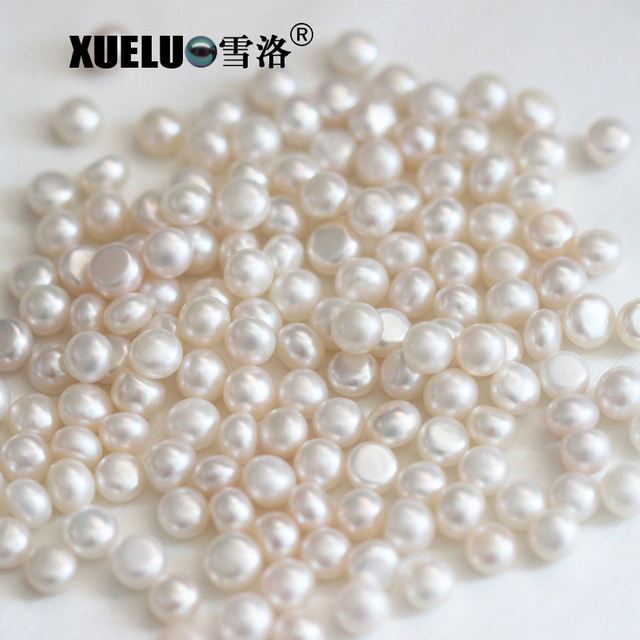  6-7mm white button round freshwater loose pearls, AAAA