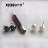 10-11mm White/Black Baroque Freshwater Pearl Stud Earrings, AAA, 925sterling silver