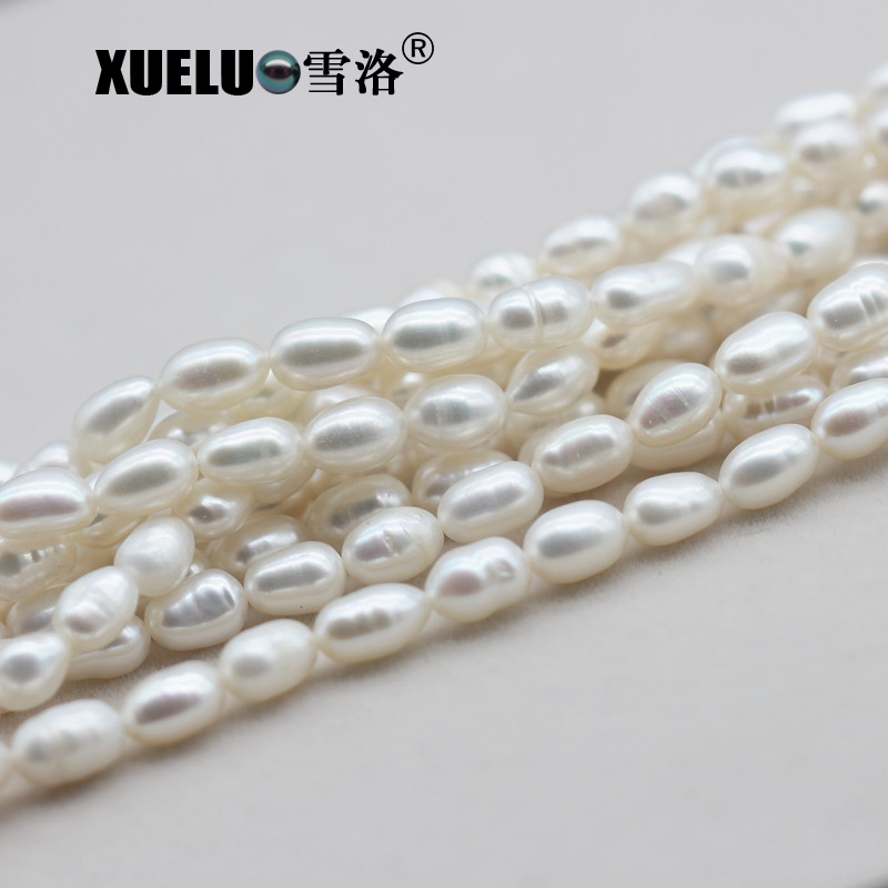  5-6mm White/Pink/Lavender Rice/Oval Fresh Water Pearl Strings Normal Quality