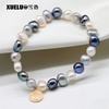 9-10mm Multicolor Baroque Freshwater Pearl Bracelet, AAA, 14k gold plated