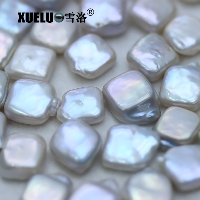 10*10mm White Square Freshwater Loose Pearls, AAAA