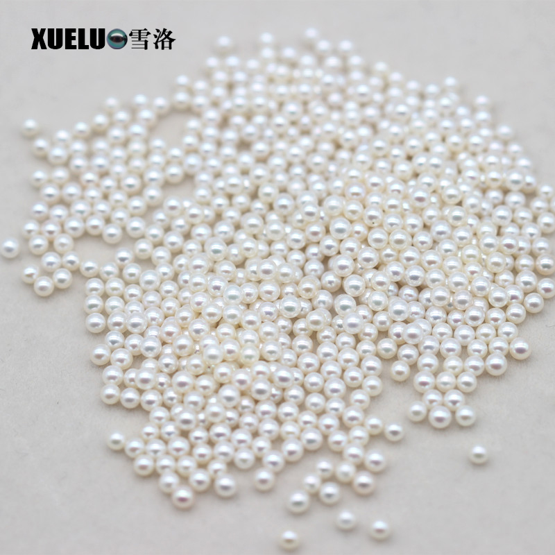 3mm White Perfect Round Freshwater Loose Pearls, AAAA