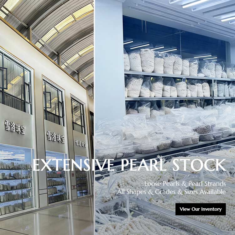 extensive loose pearls and pearl strands stock at Xueluo