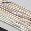 6-7mm White/Lavender/Pink Oval/Rice Freshwater Pearl Strings Medium Quality 