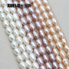  5-6mm White/Pink/Lavender Rice/Oval Fresh Water Pearl Strings Normal Quality