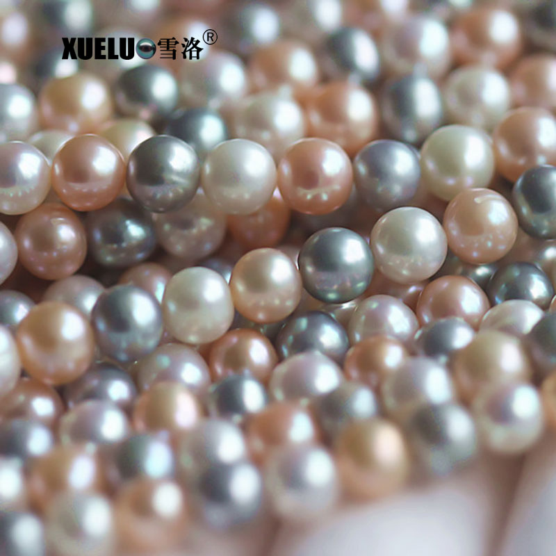 7-8mm Multicolor Round Freshwater Pearl Strings AA Quality