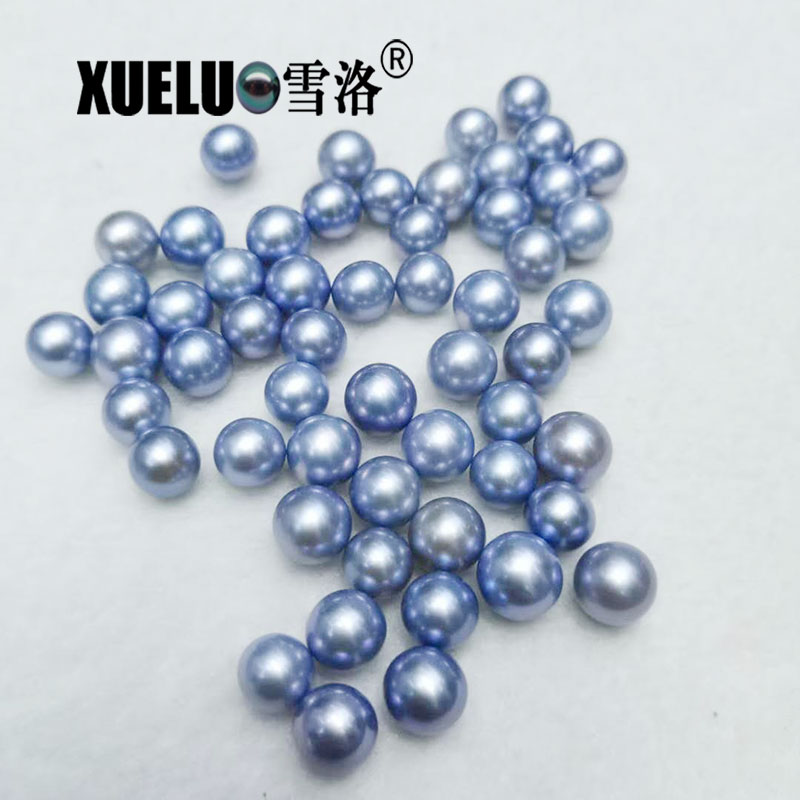 8-9mm Sky Blue Perfect Round Freshwater Loose Pearls, AAAA