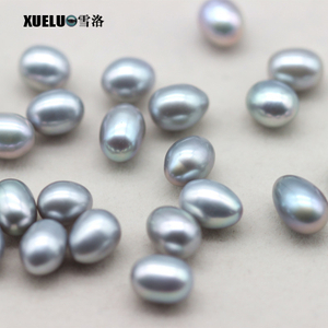 7-8mm Grey Oval Freshwater Loose Pearls, AAAA